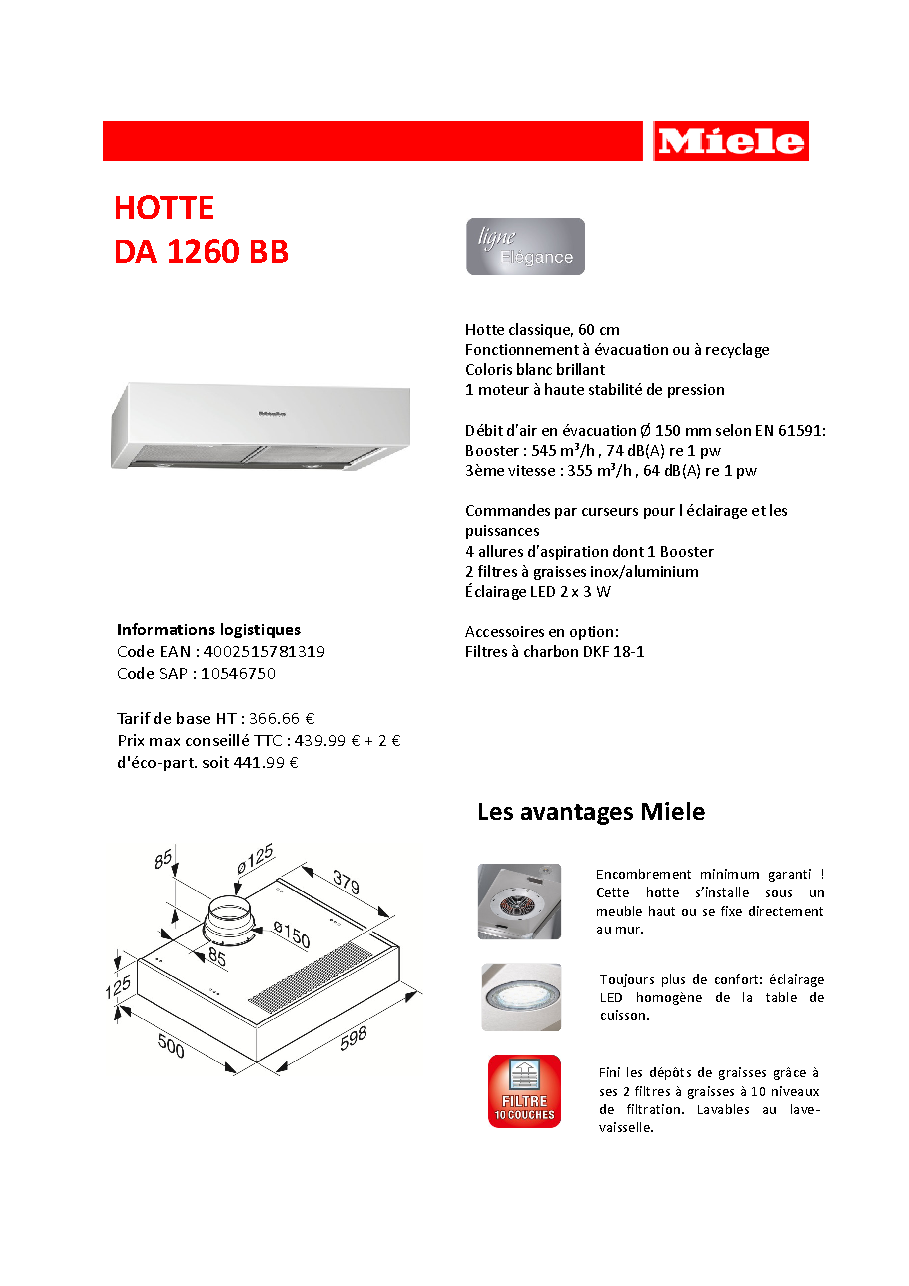 Fiche technique fournisseur