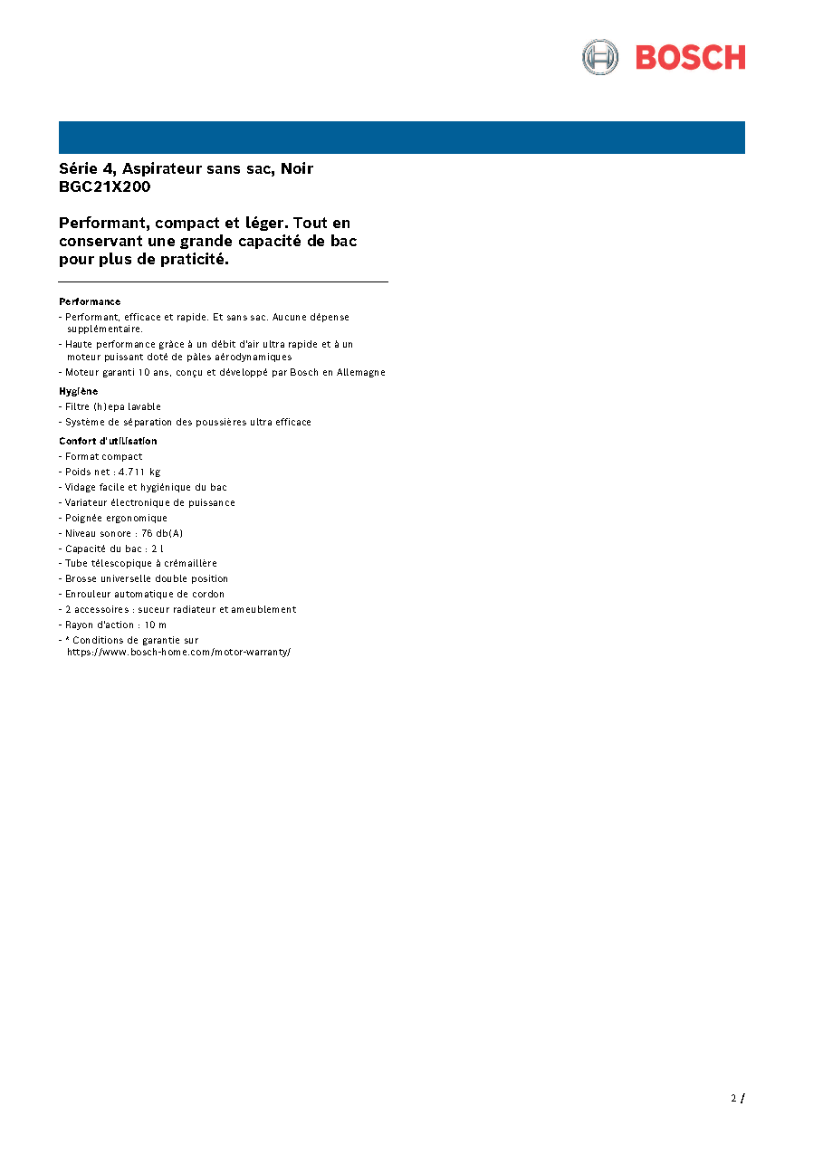 Fiche technique fournisseur