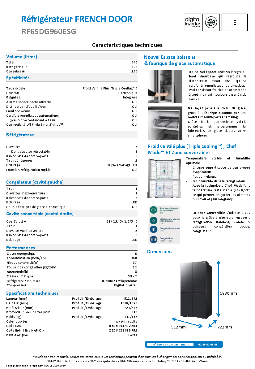 Fiche technique fournisseur