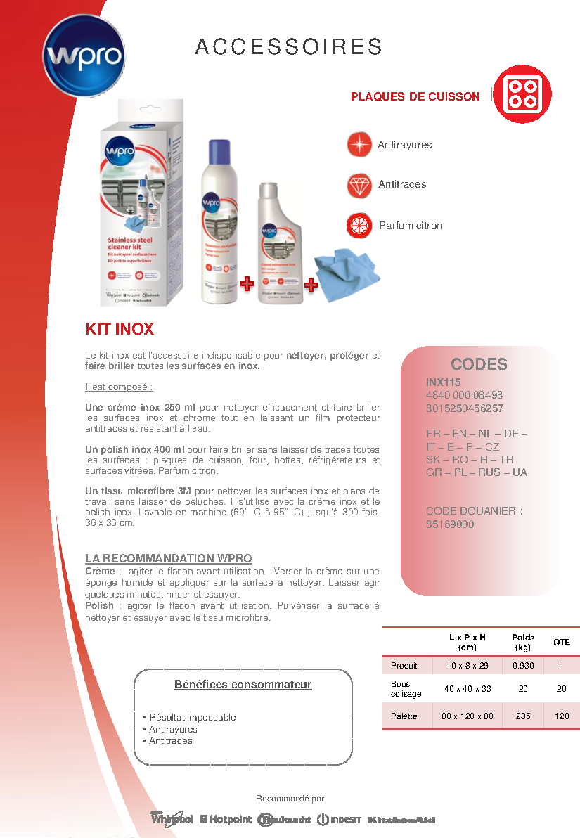 Fiche technique fournisseur