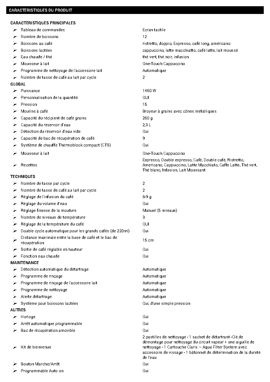 Fiche technique fournisseur