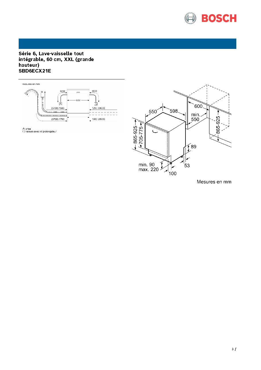 Fiche technique fournisseur