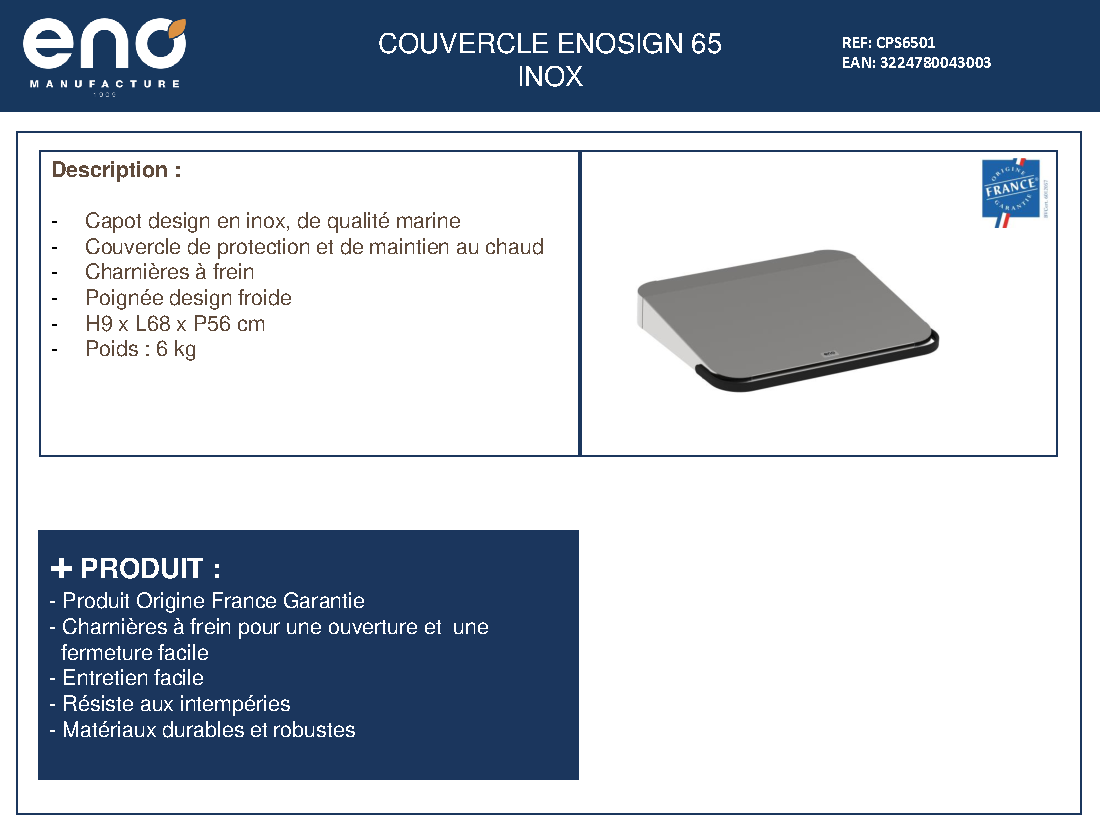 Fiche technique fournisseur