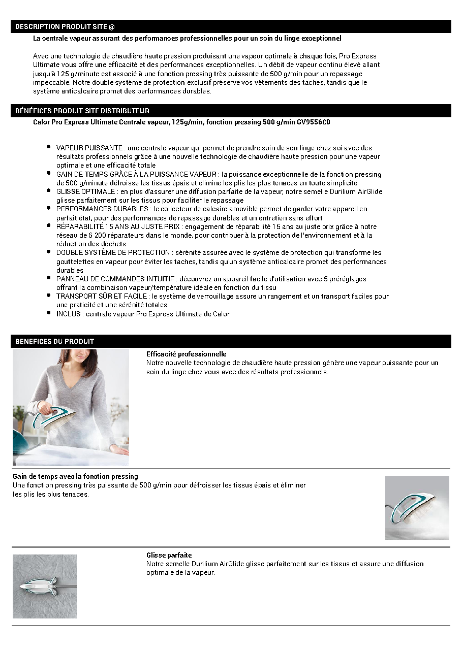 Fiche technique fournisseur
