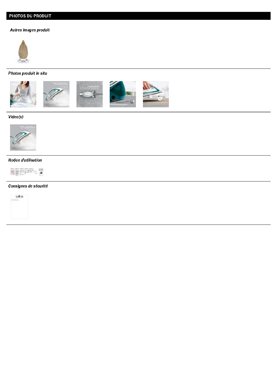 Fiche technique fournisseur