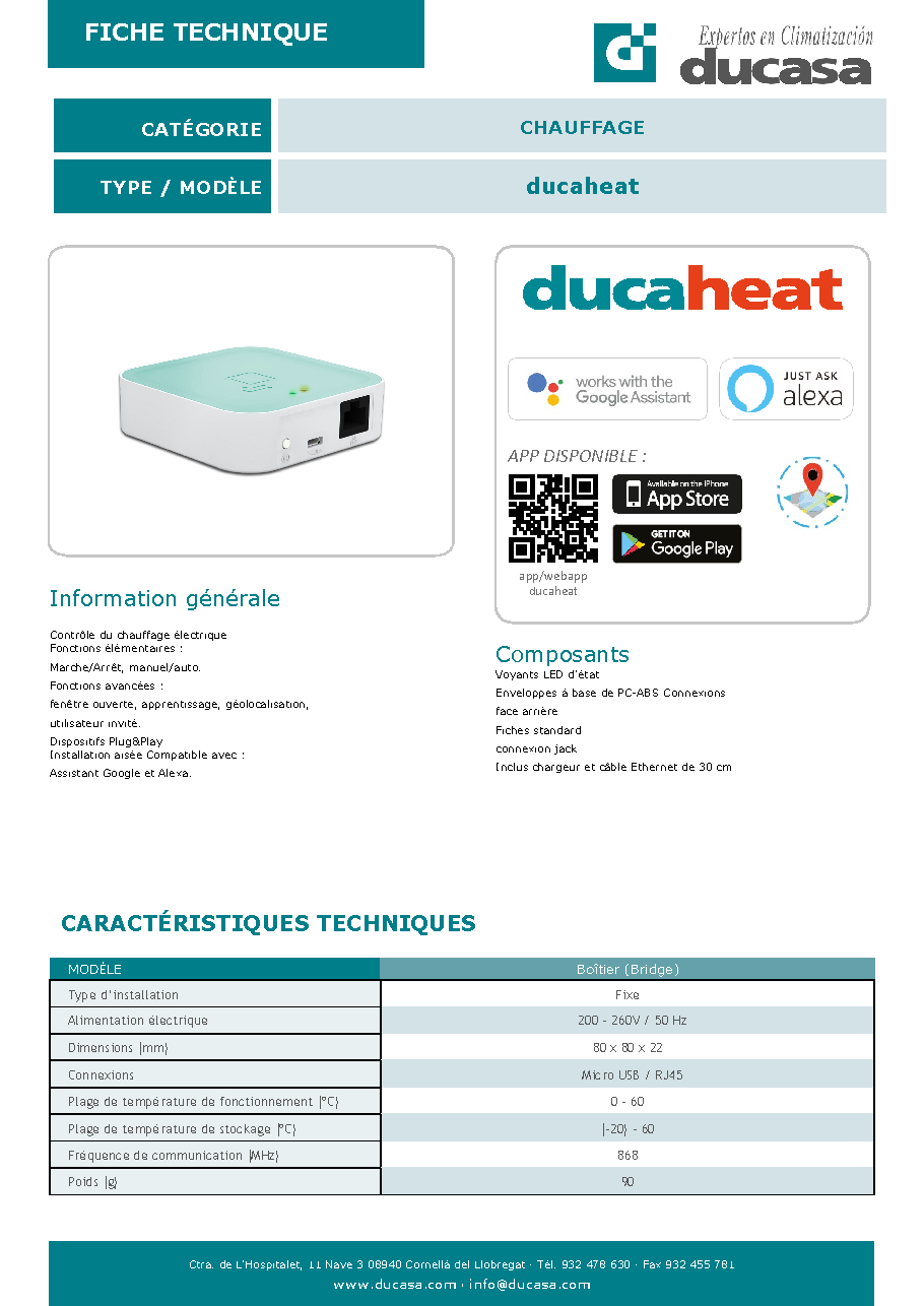 Fiche technique fournisseur