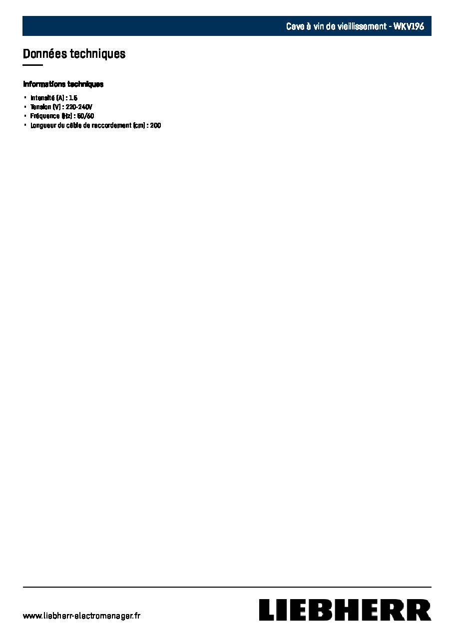 Fiche technique fournisseur