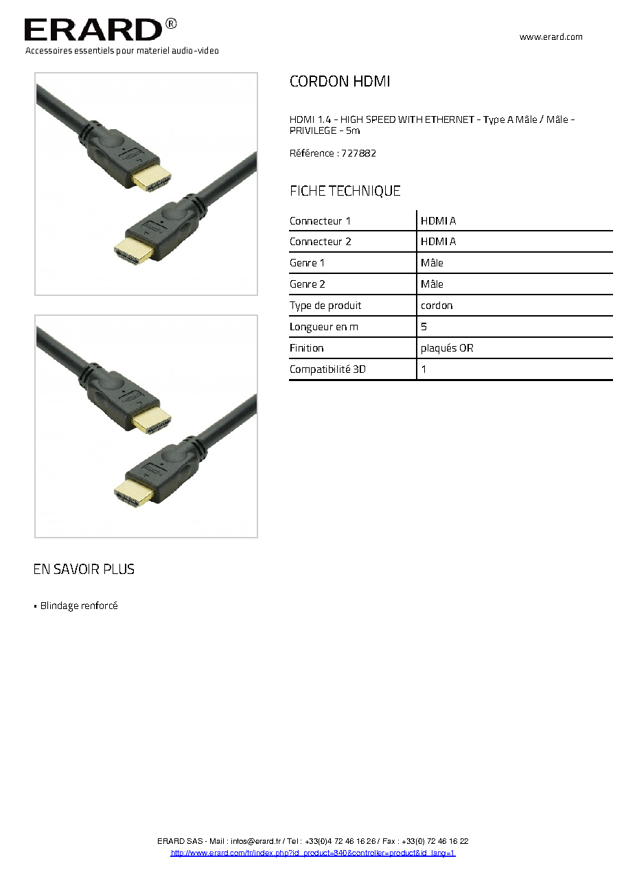 Fiche technique fournisseur