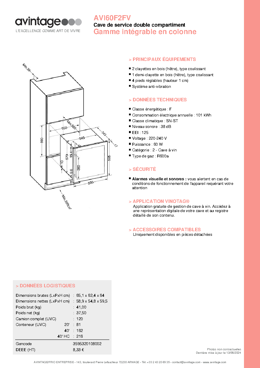 Fiche technique fournisseur