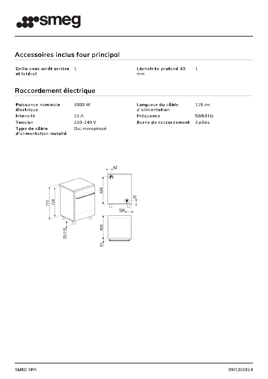 Fiche technique fournisseur