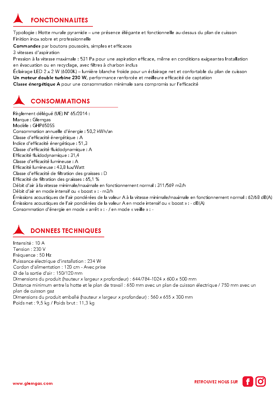 Fiche technique fournisseur