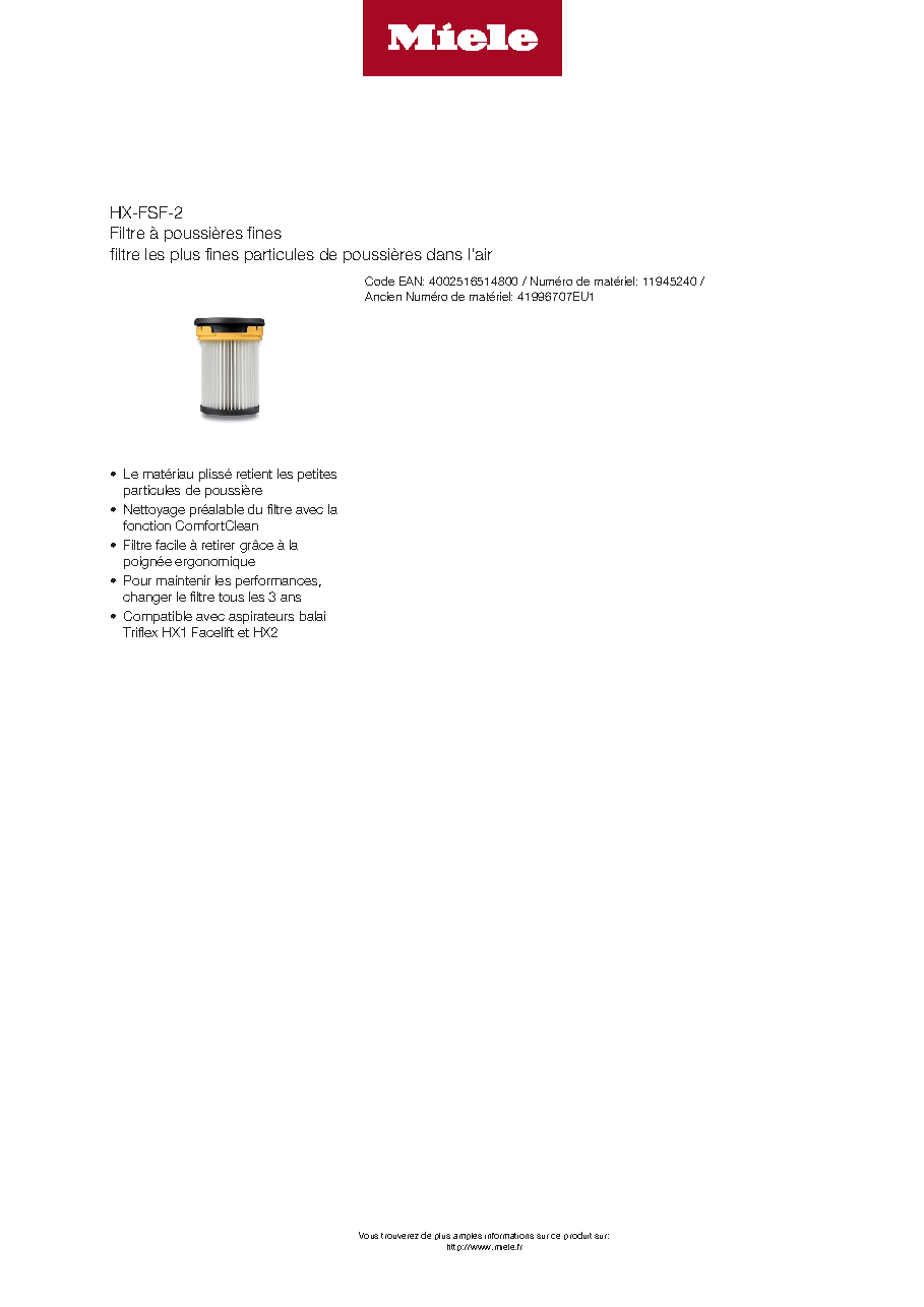 Fiche technique fournisseur