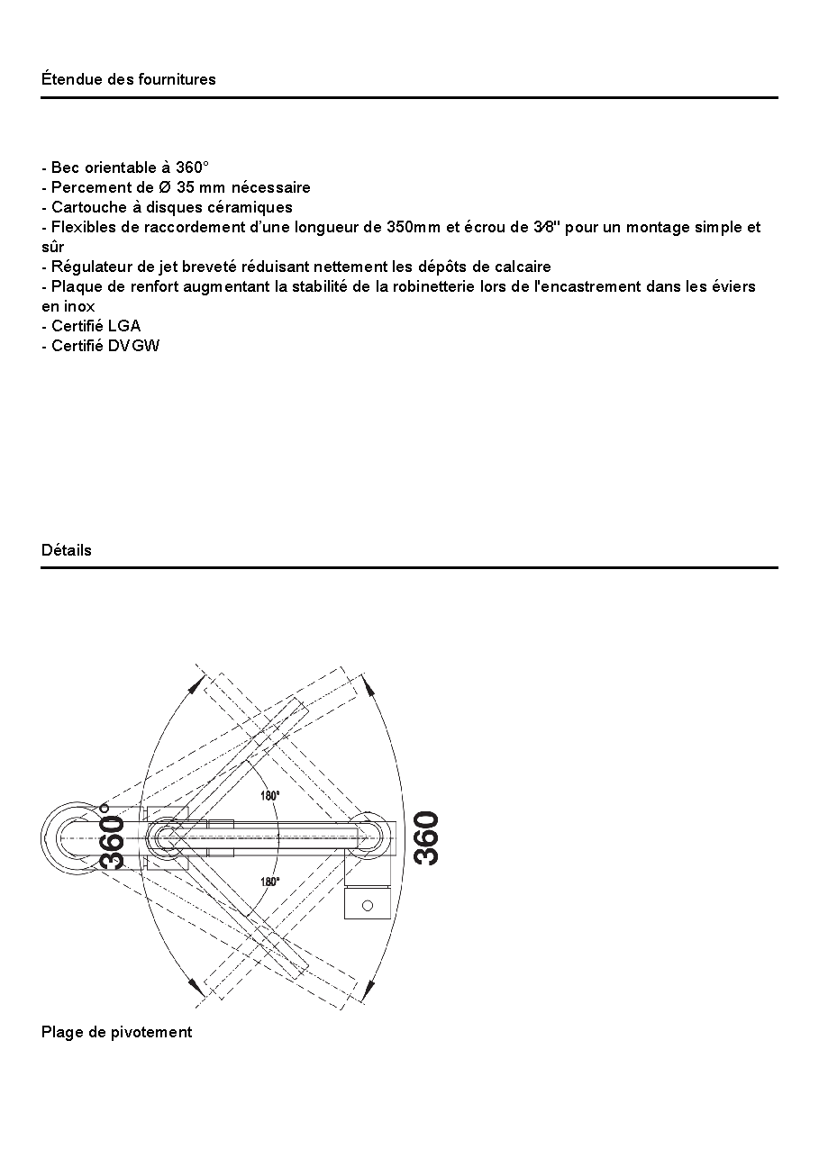 Fiche technique fournisseur