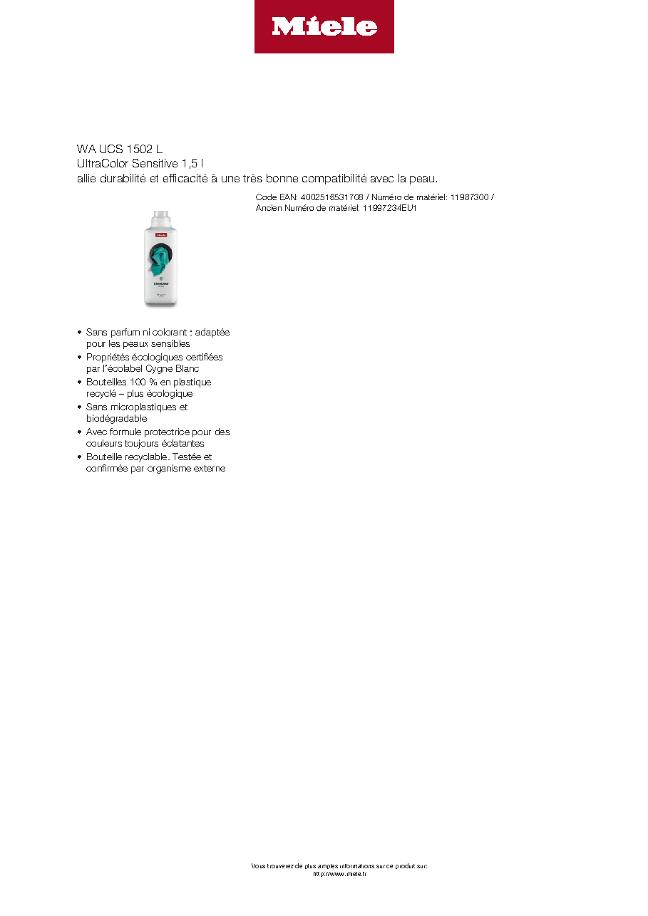 Fiche technique fournisseur