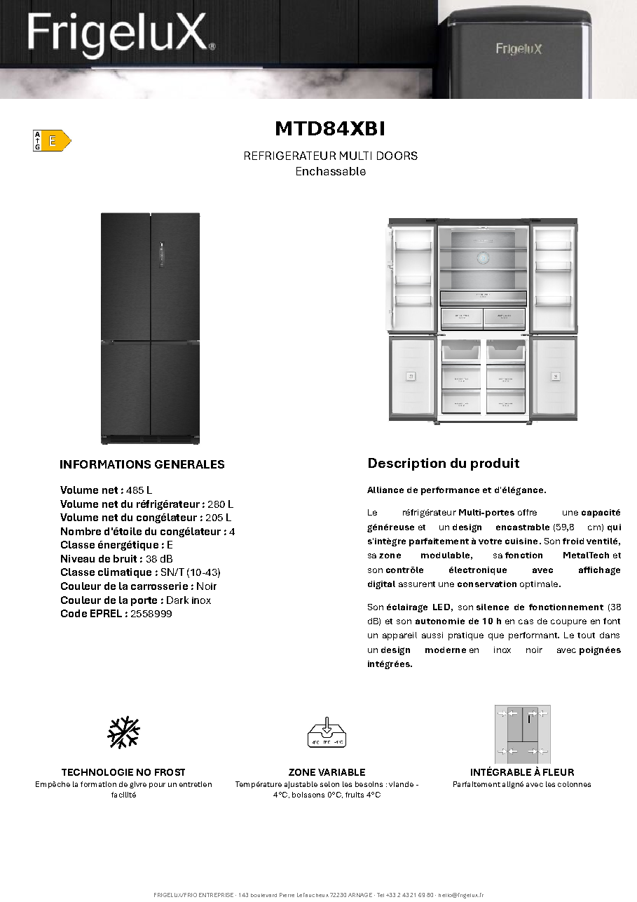Fiche technique fournisseur