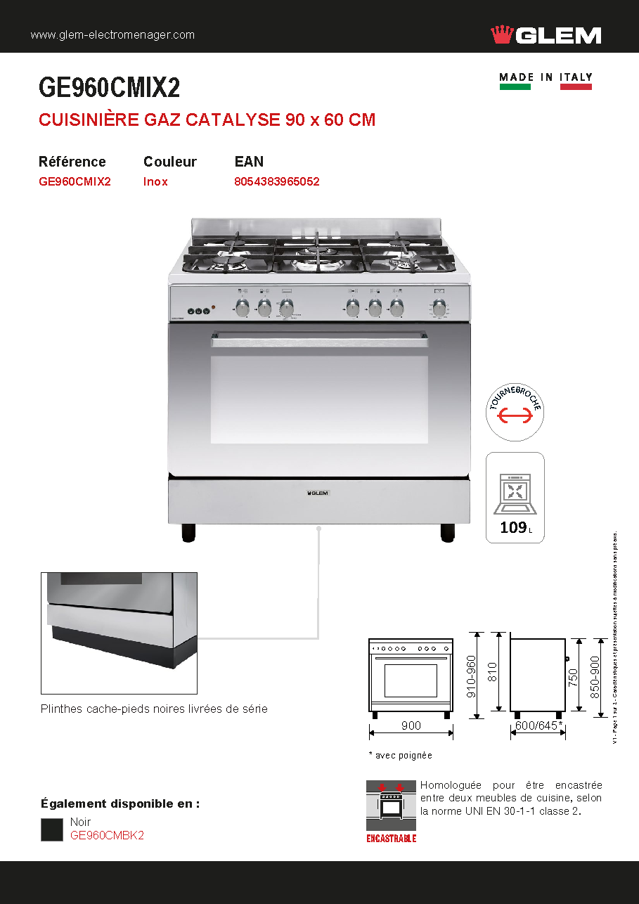 Fiche technique fournisseur