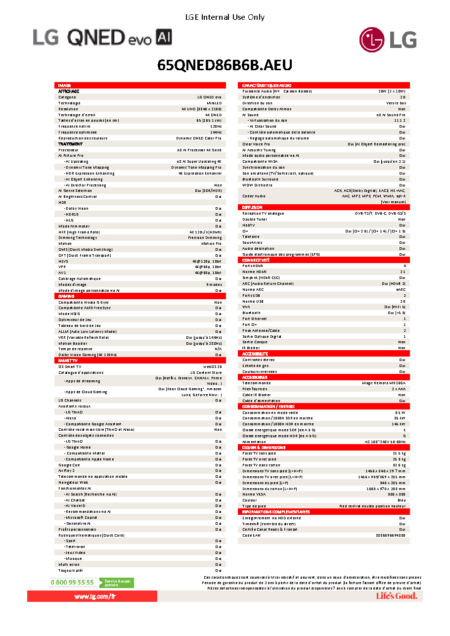 Fiche technique fournisseur