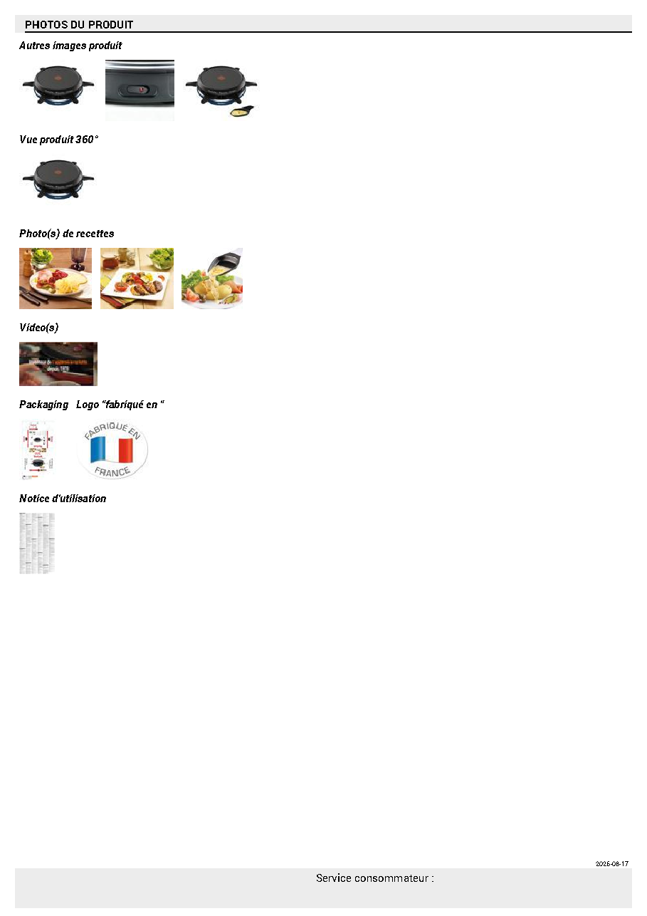Fiche technique fournisseur