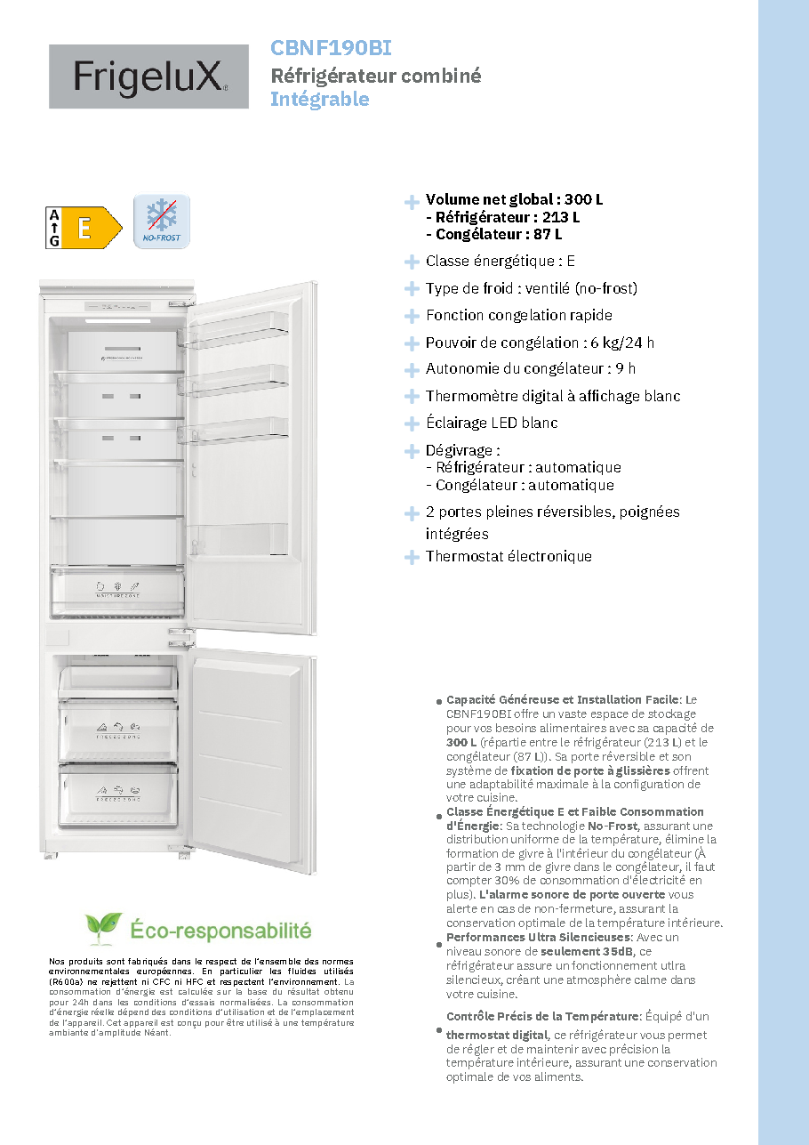Fiche technique fournisseur