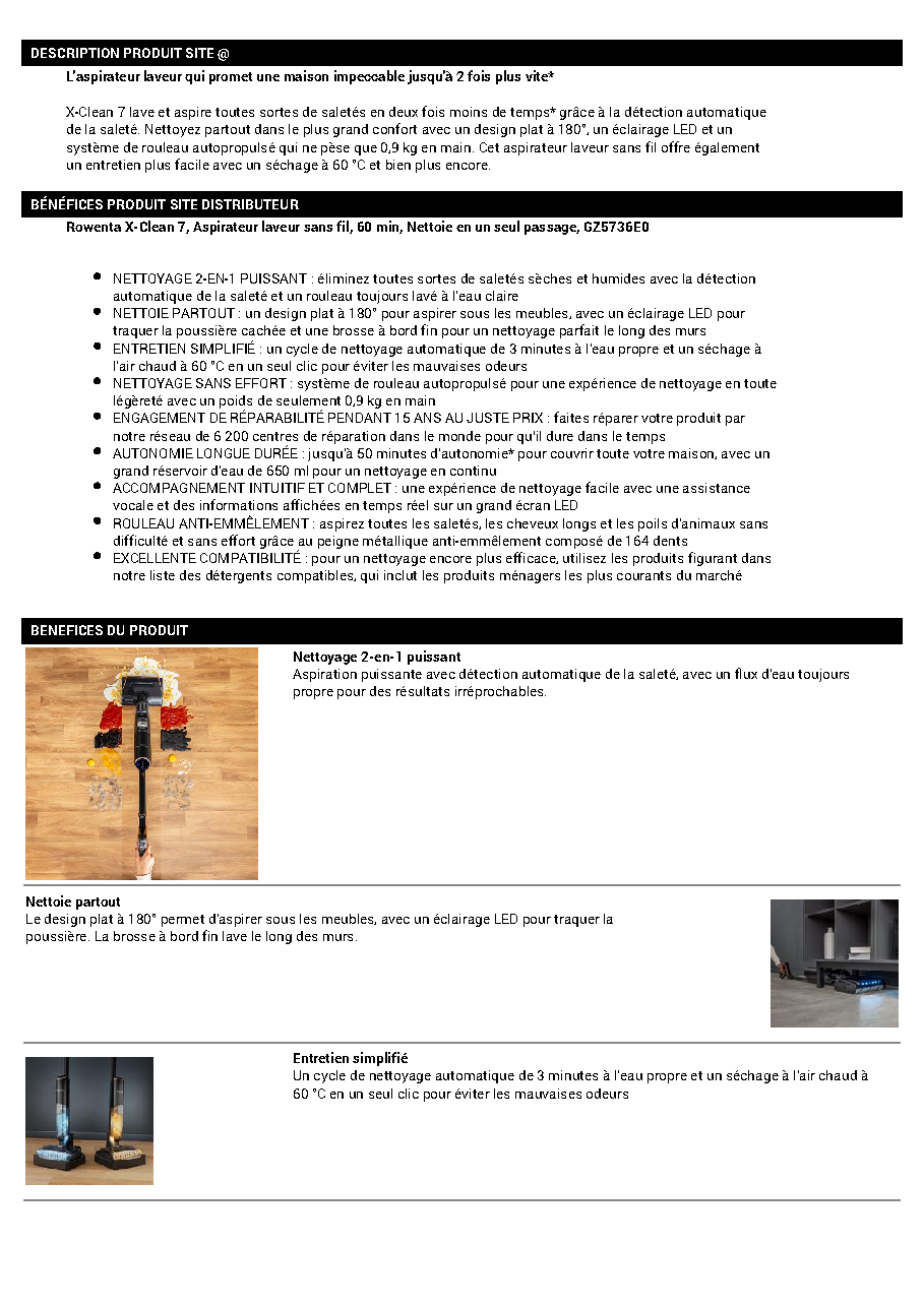 Fiche technique fournisseur