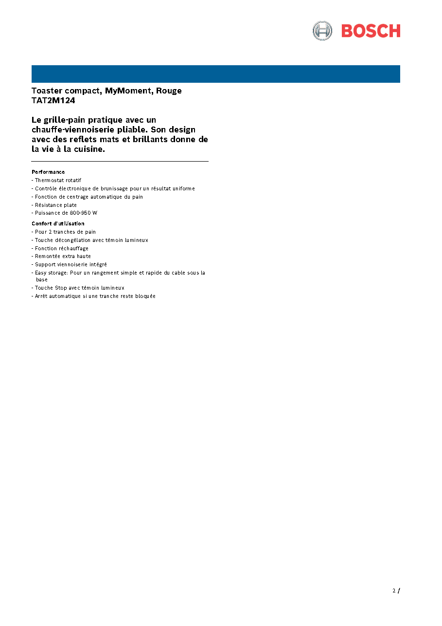 Fiche technique fournisseur