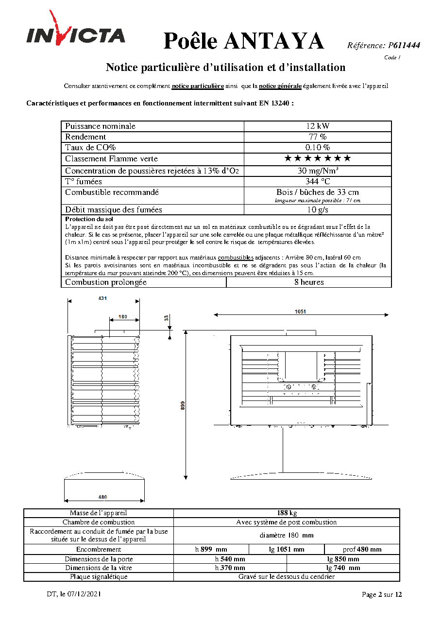 Fiche technique fournisseur