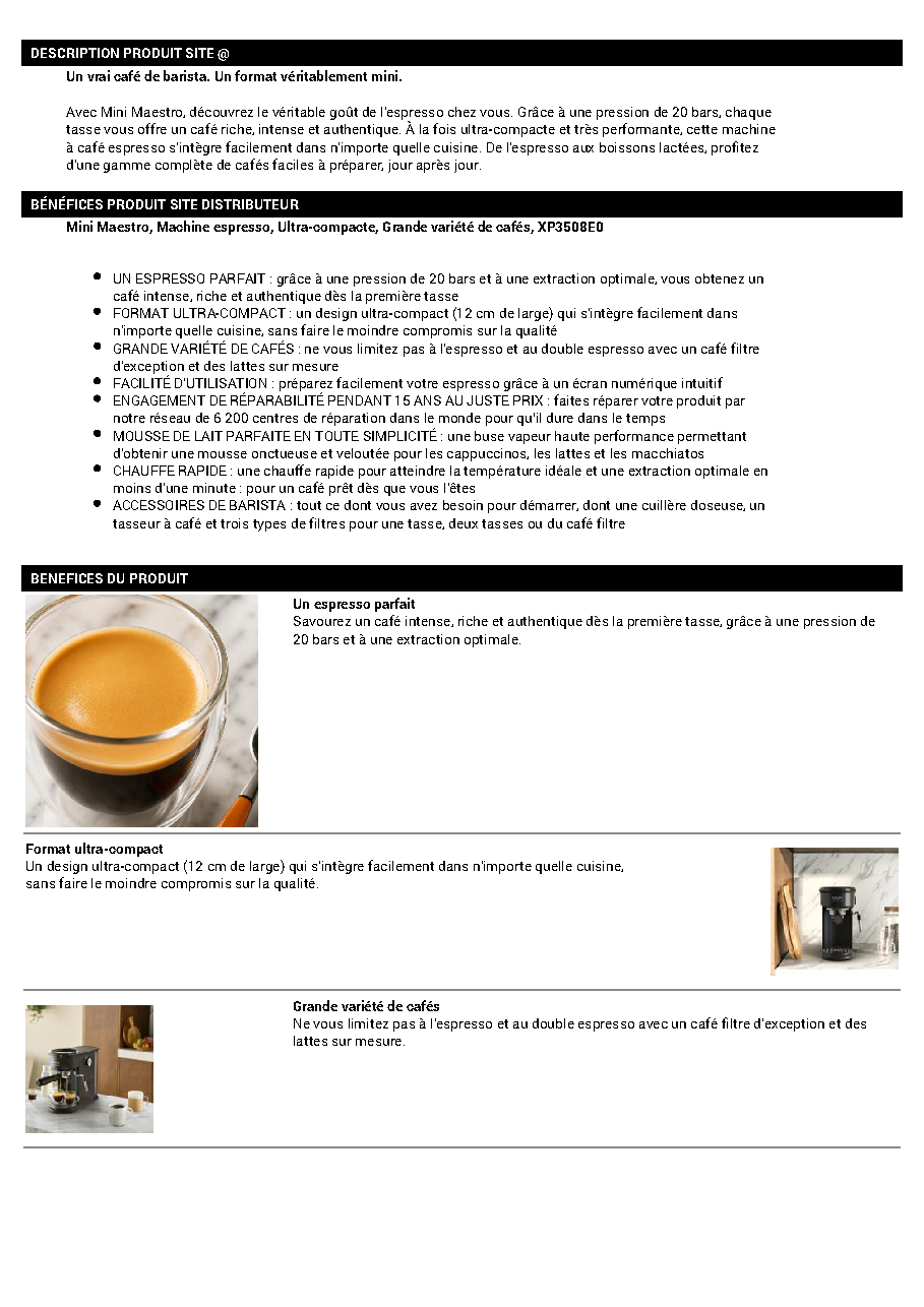 Fiche technique fournisseur