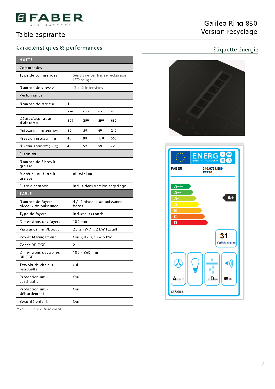Fiche technique fournisseur
