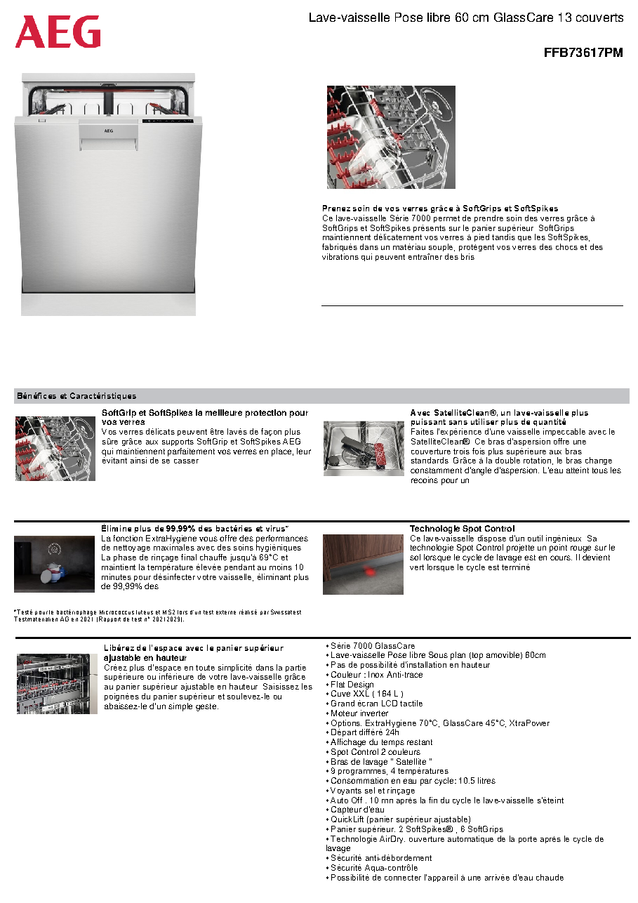 Fiche technique fournisseur