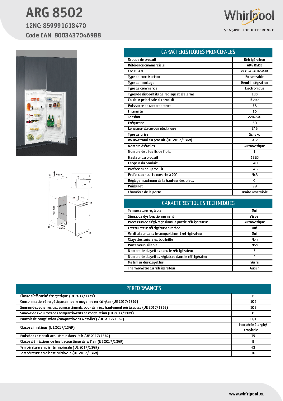 Fiche technique fournisseur