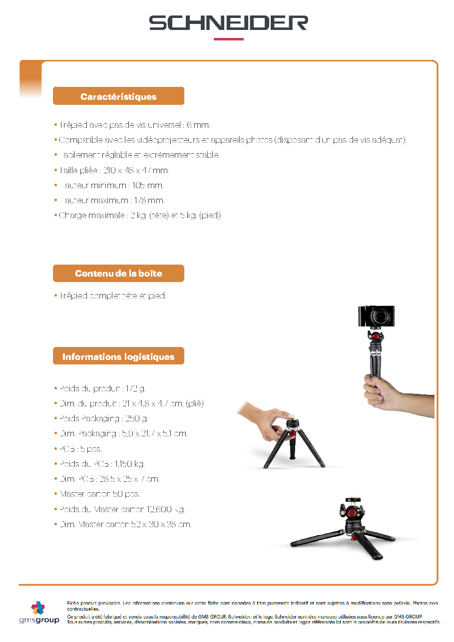 Fiche technique fournisseur