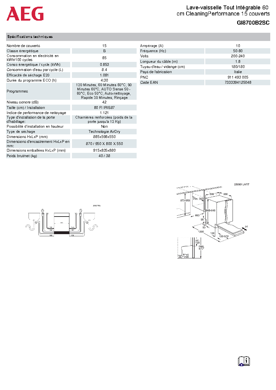 Fiche technique fournisseur