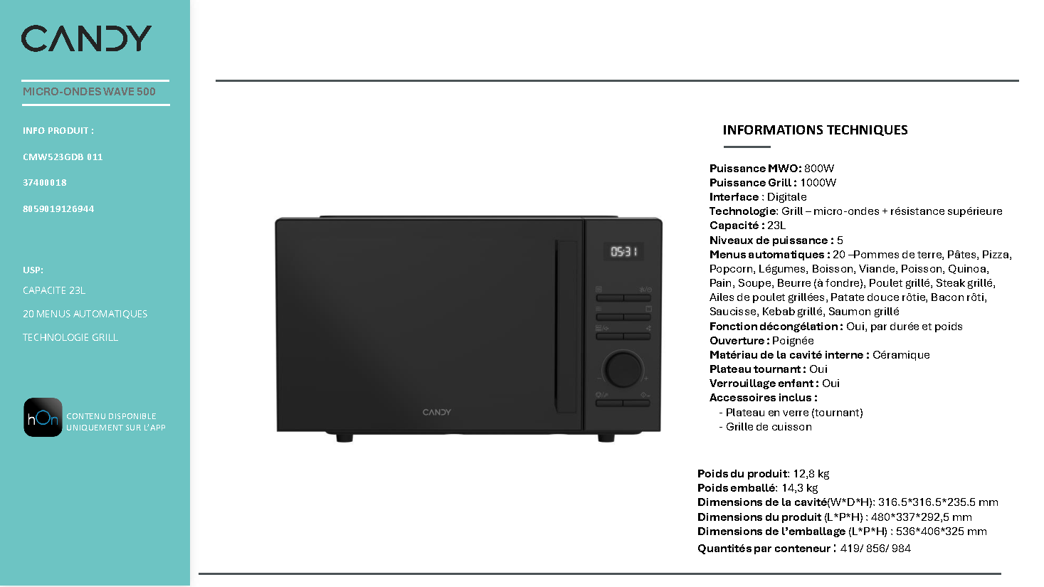 Fiche technique fournisseur