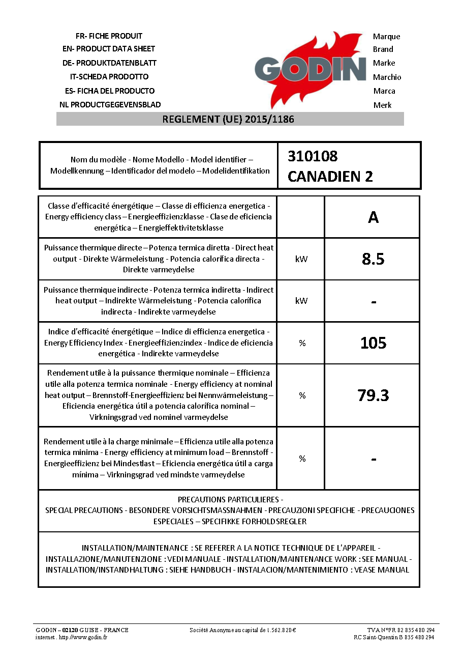 Fiche technique fournisseur