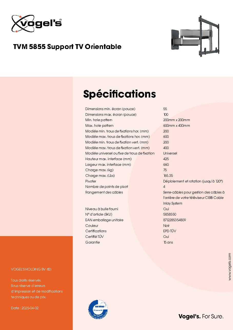 Fiche technique fournisseur