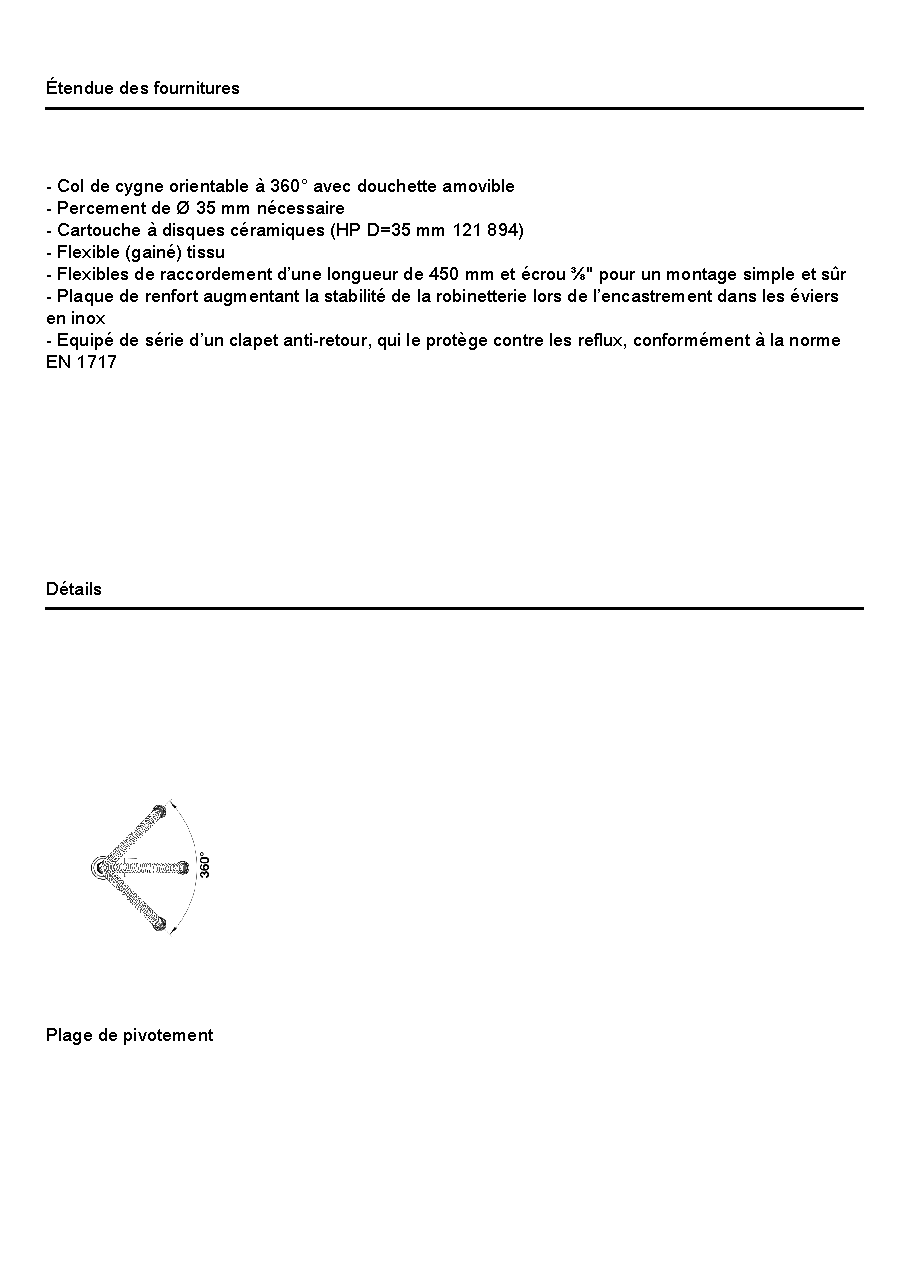 Fiche technique fournisseur