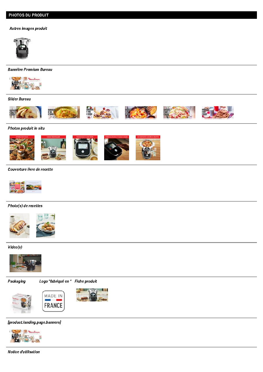 Fiche technique fournisseur