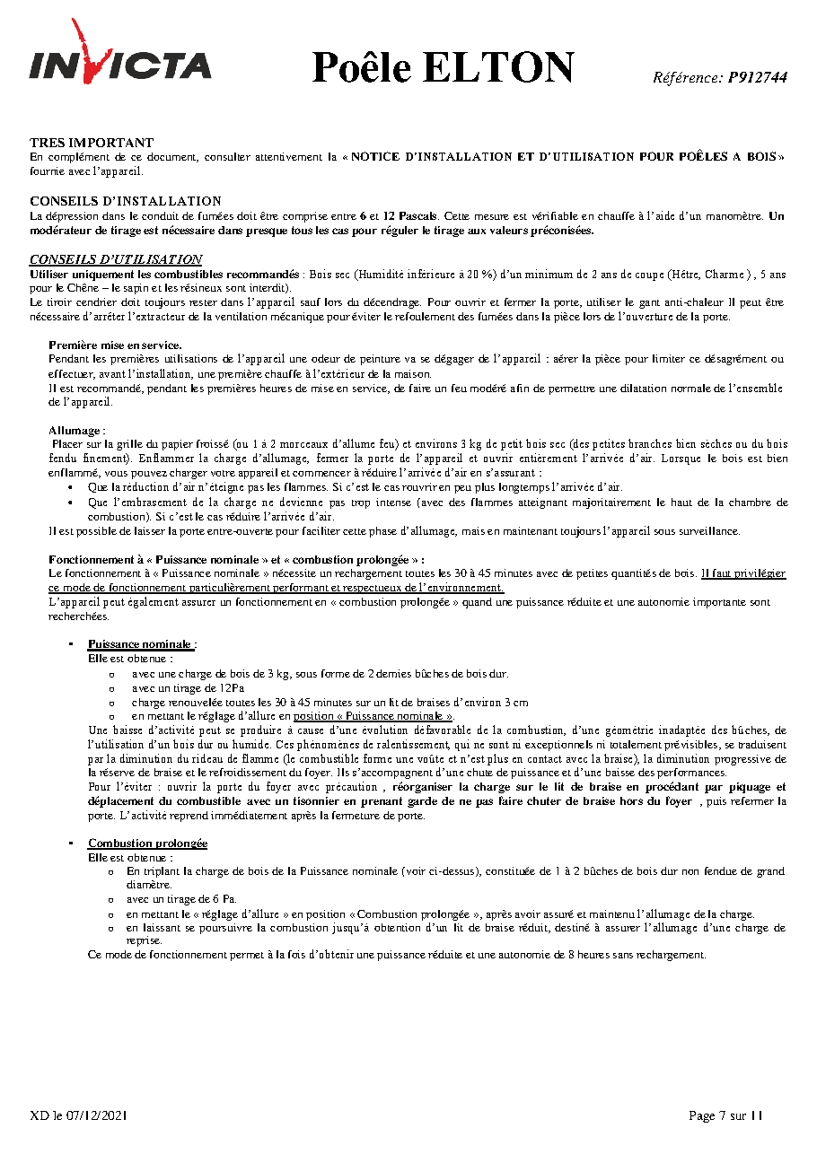 Fiche technique fournisseur