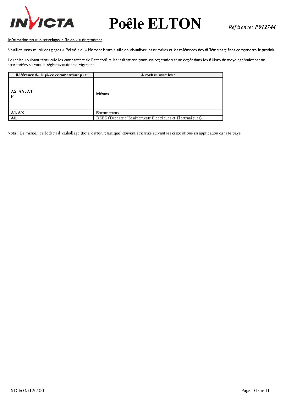 Fiche technique fournisseur