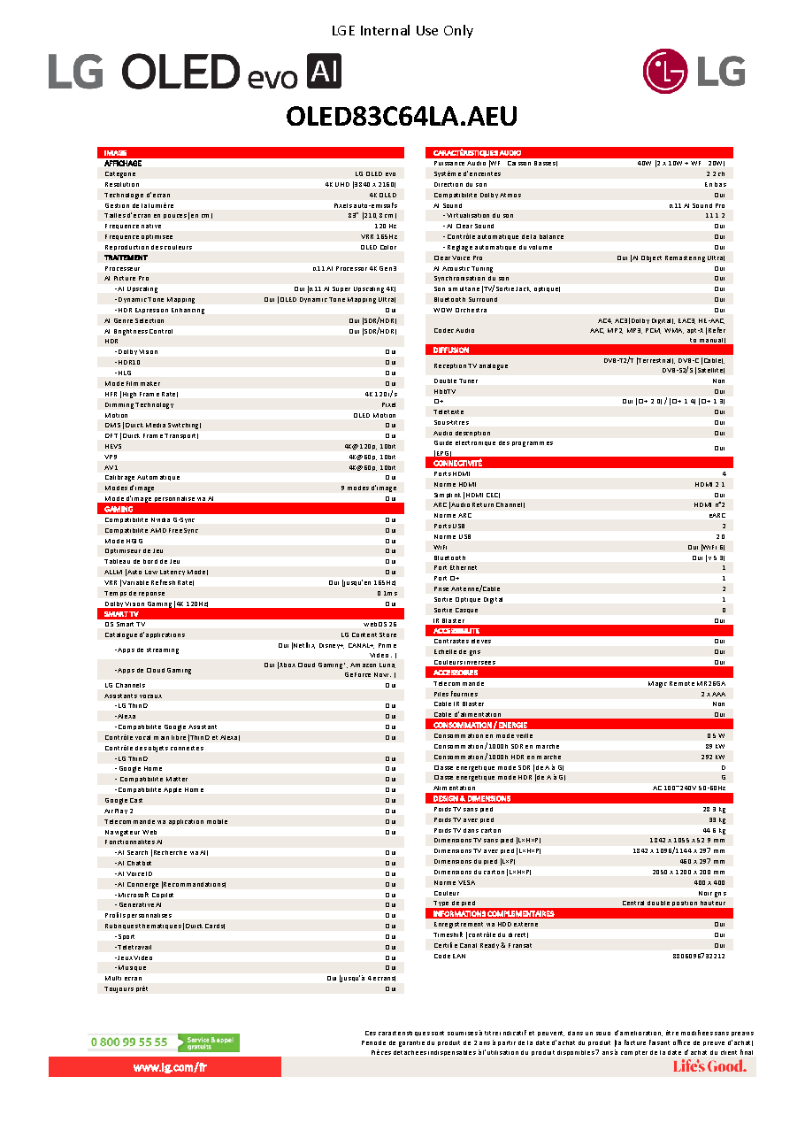 Fiche technique fournisseur