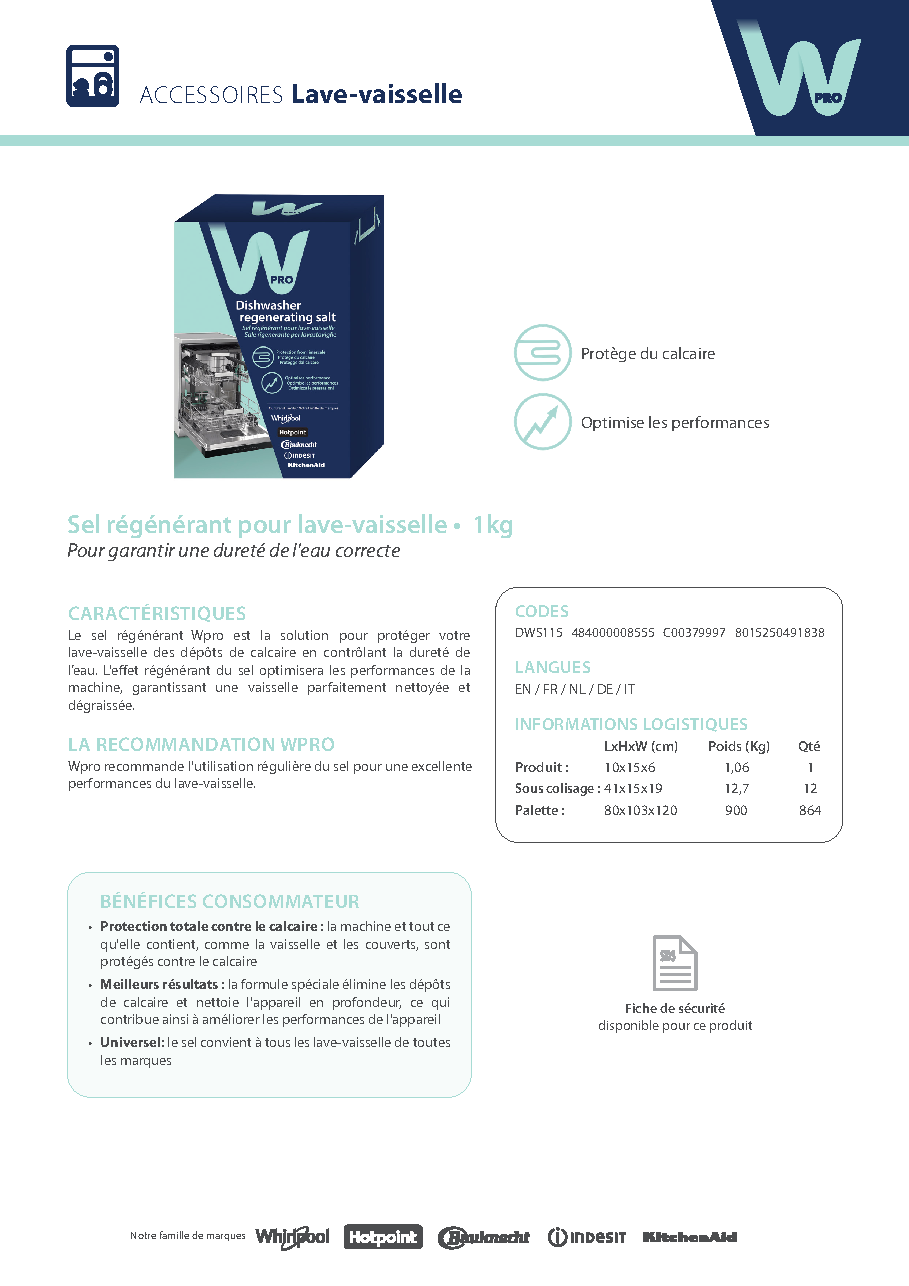 Fiche technique fournisseur