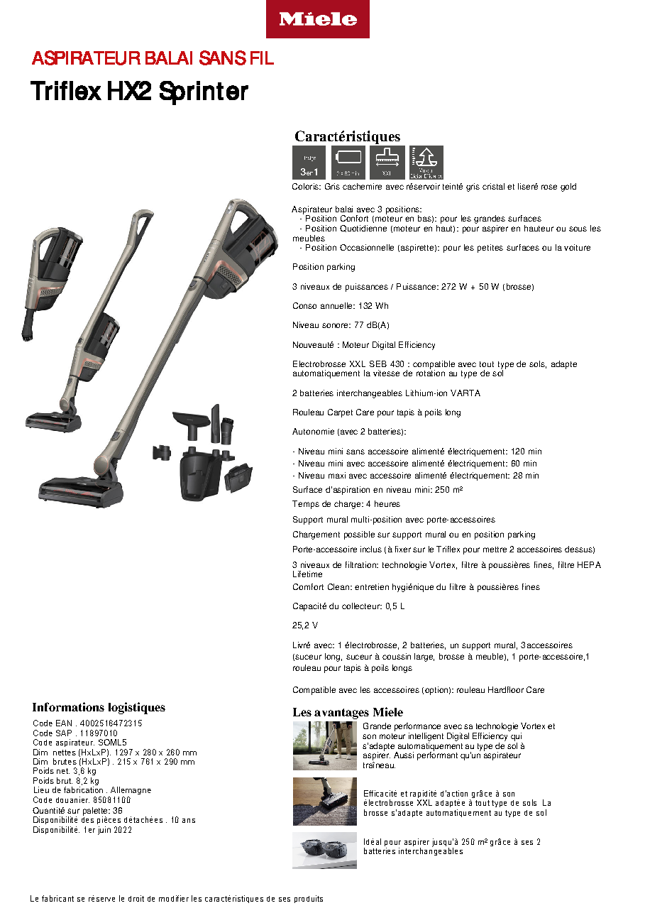 Fiche technique fournisseur