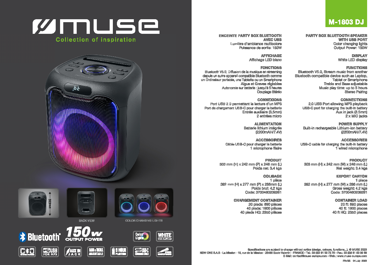 Fiche technique fournisseur