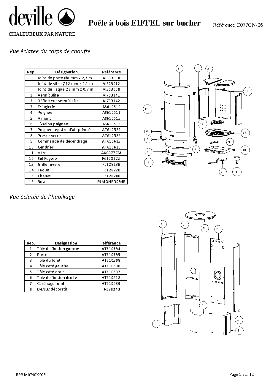 Fiche technique fournisseur