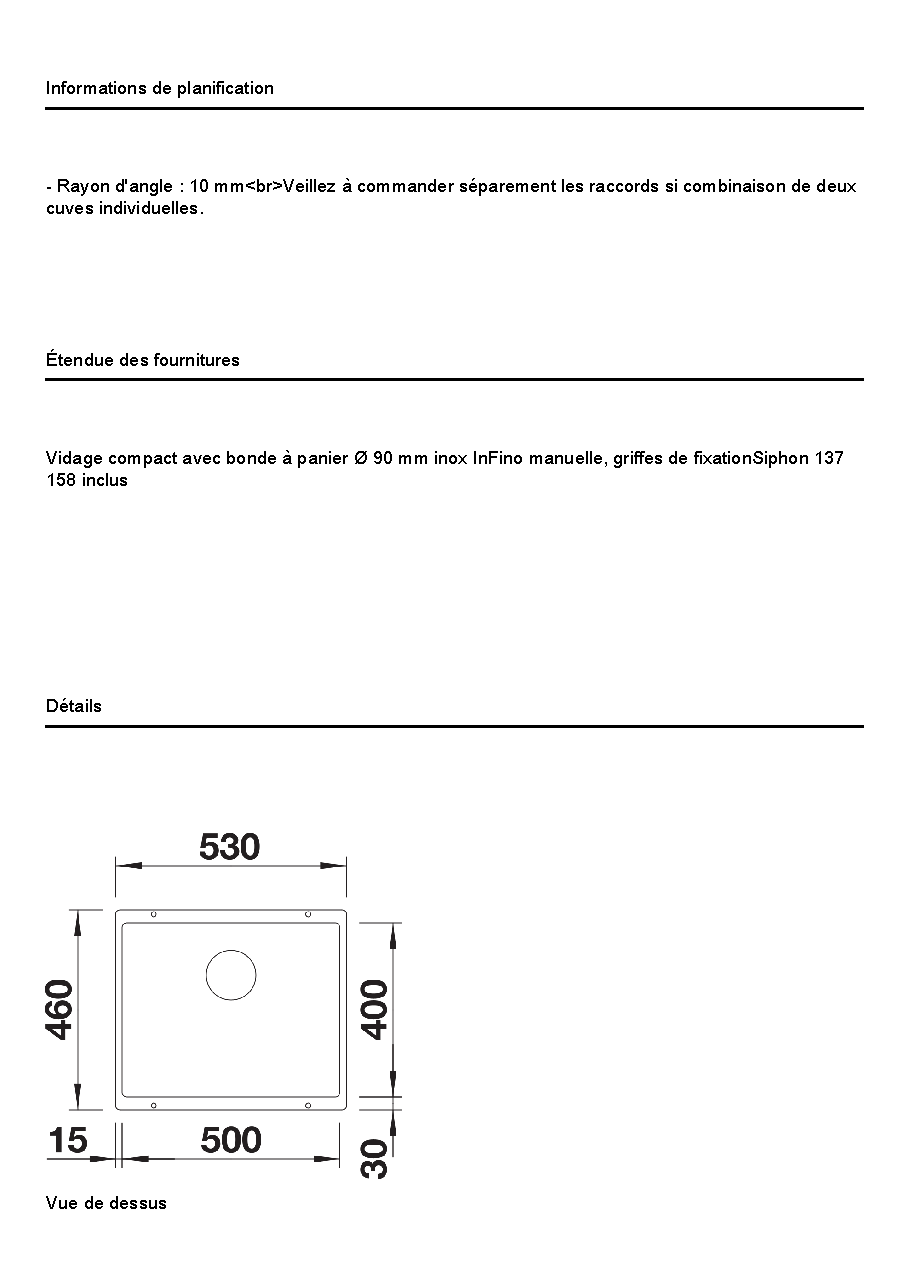 Fiche technique fournisseur