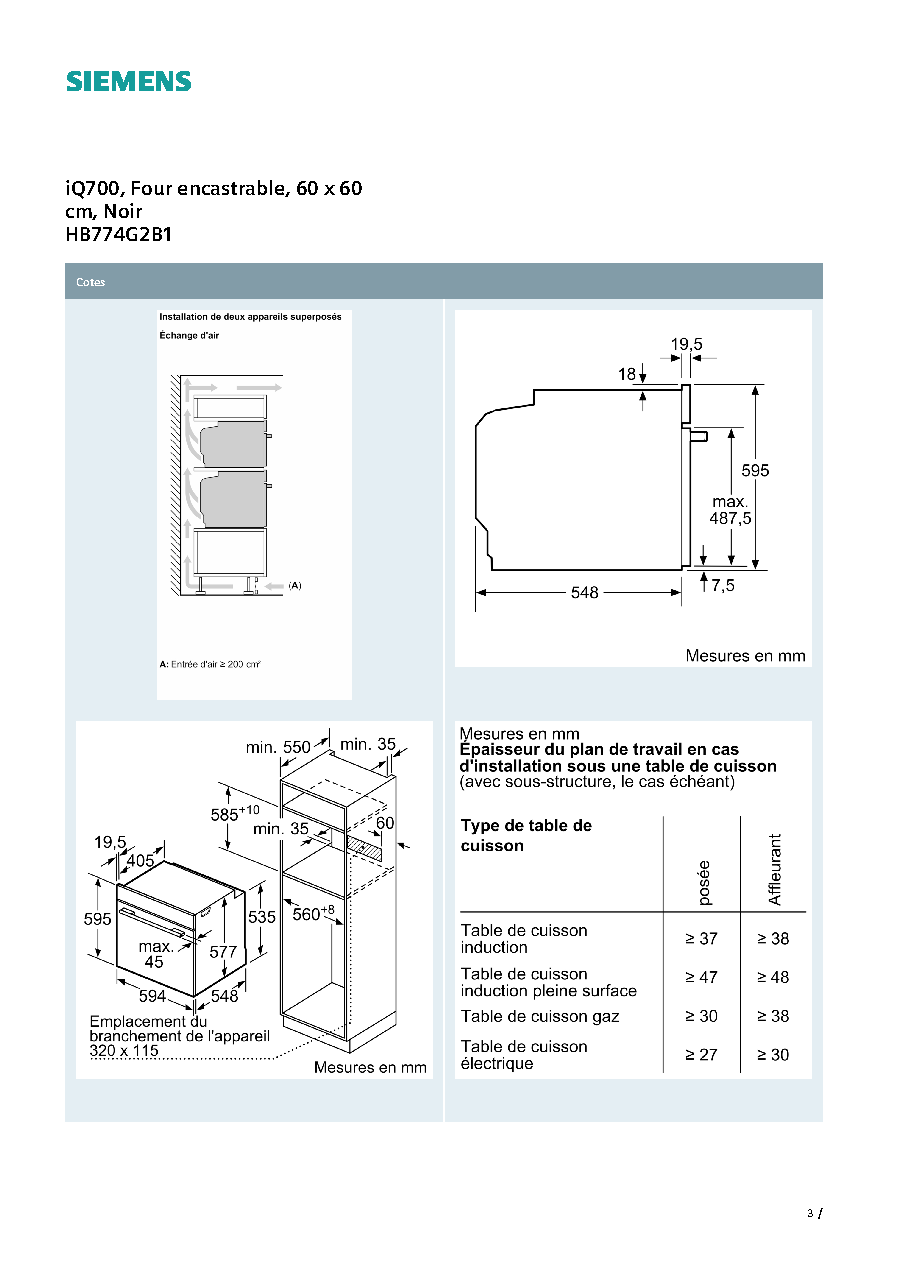 Fiche technique fournisseur