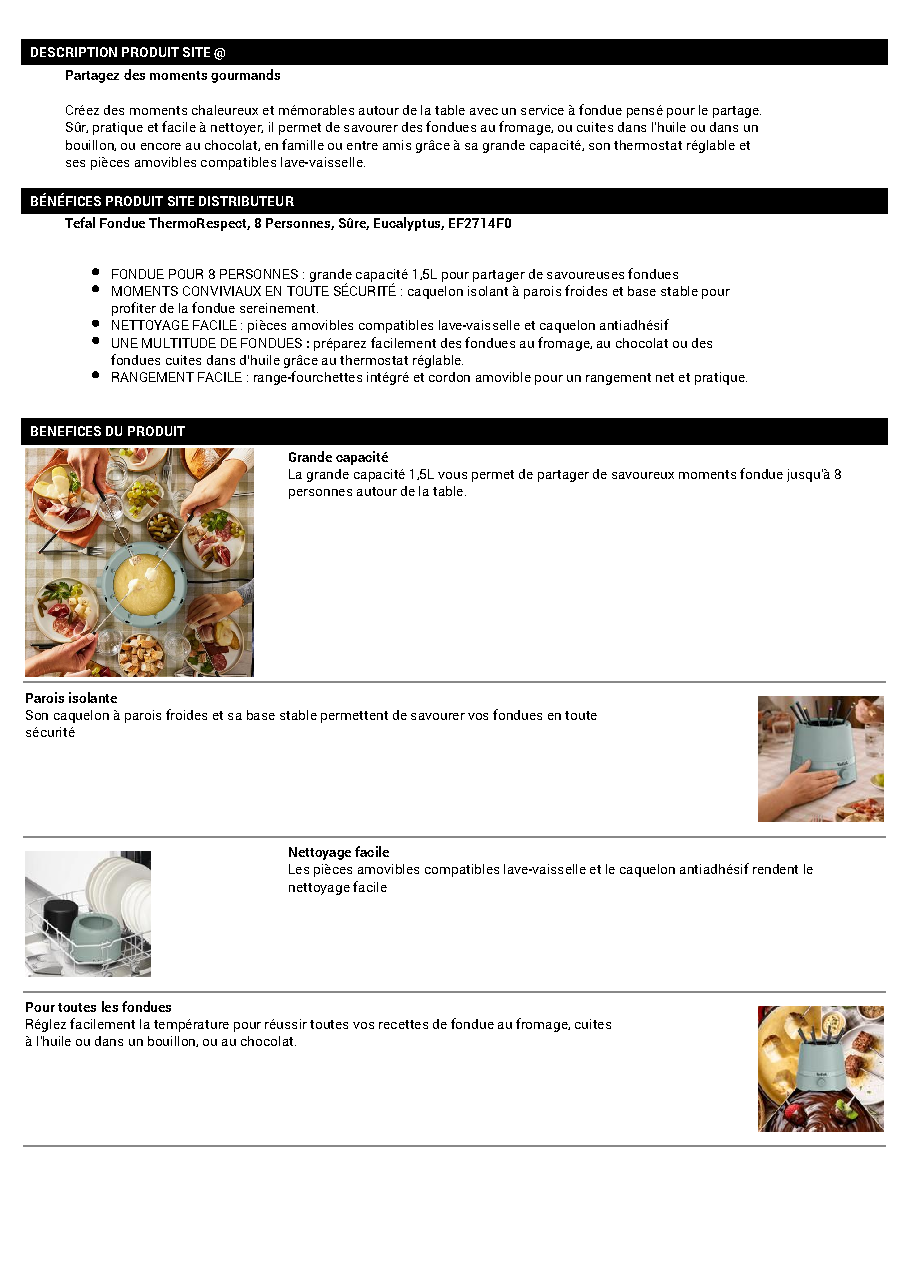 Fiche technique fournisseur