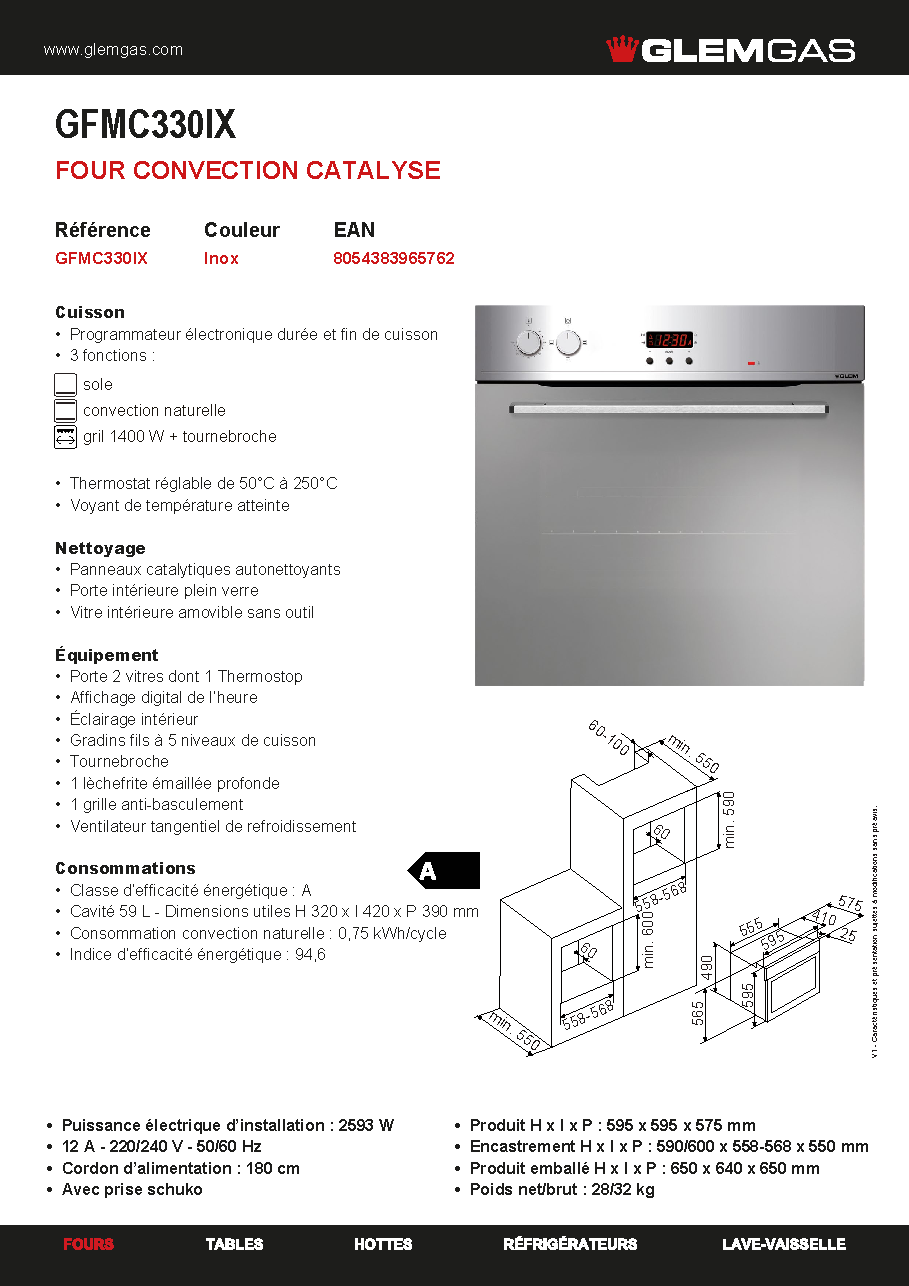Fiche technique fournisseur