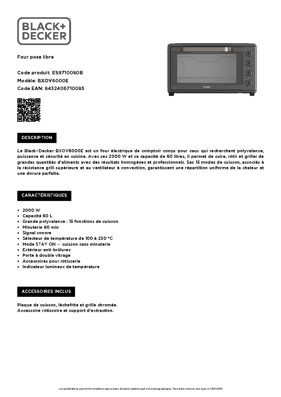 Fiche technique fournisseur