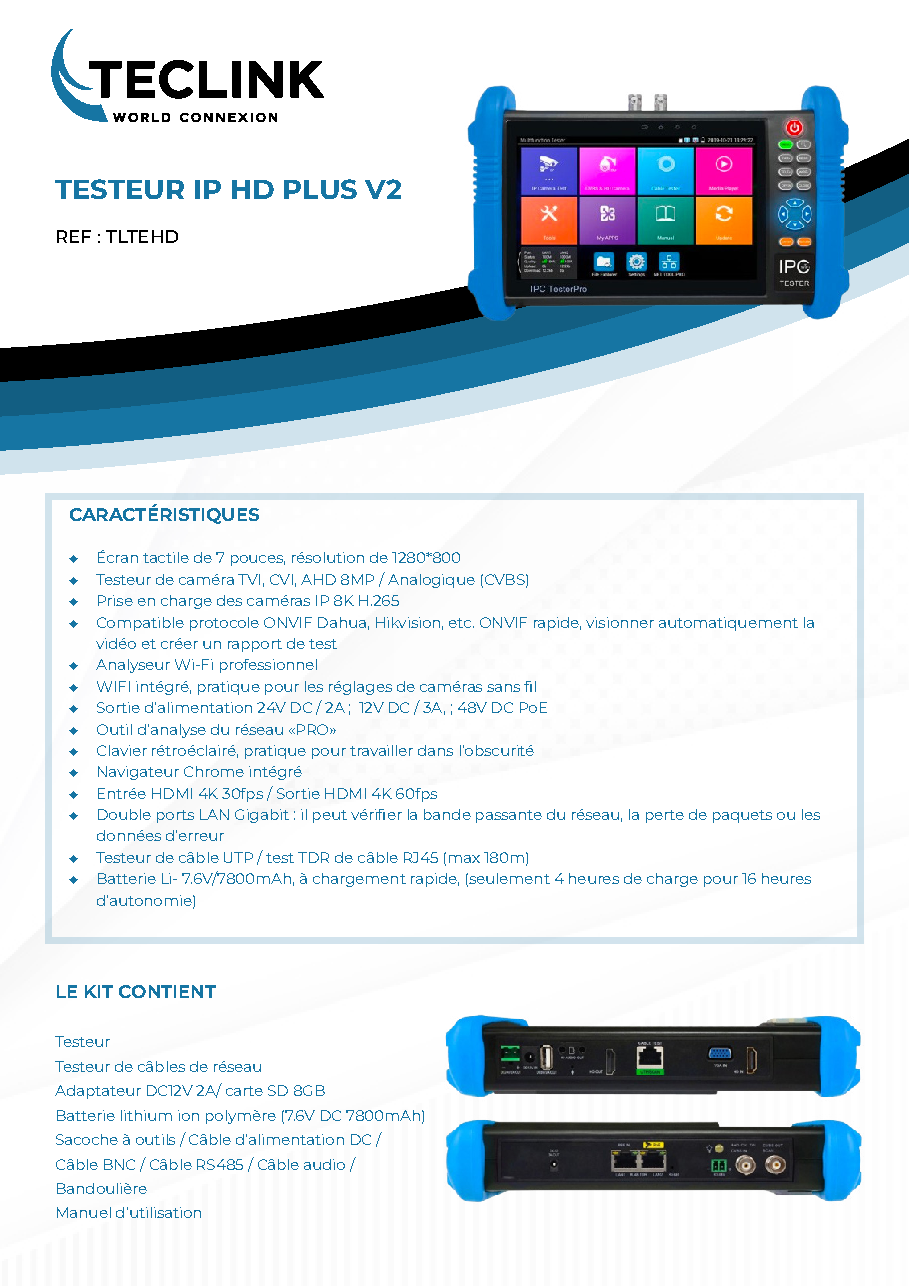 Fiche technique fournisseur
